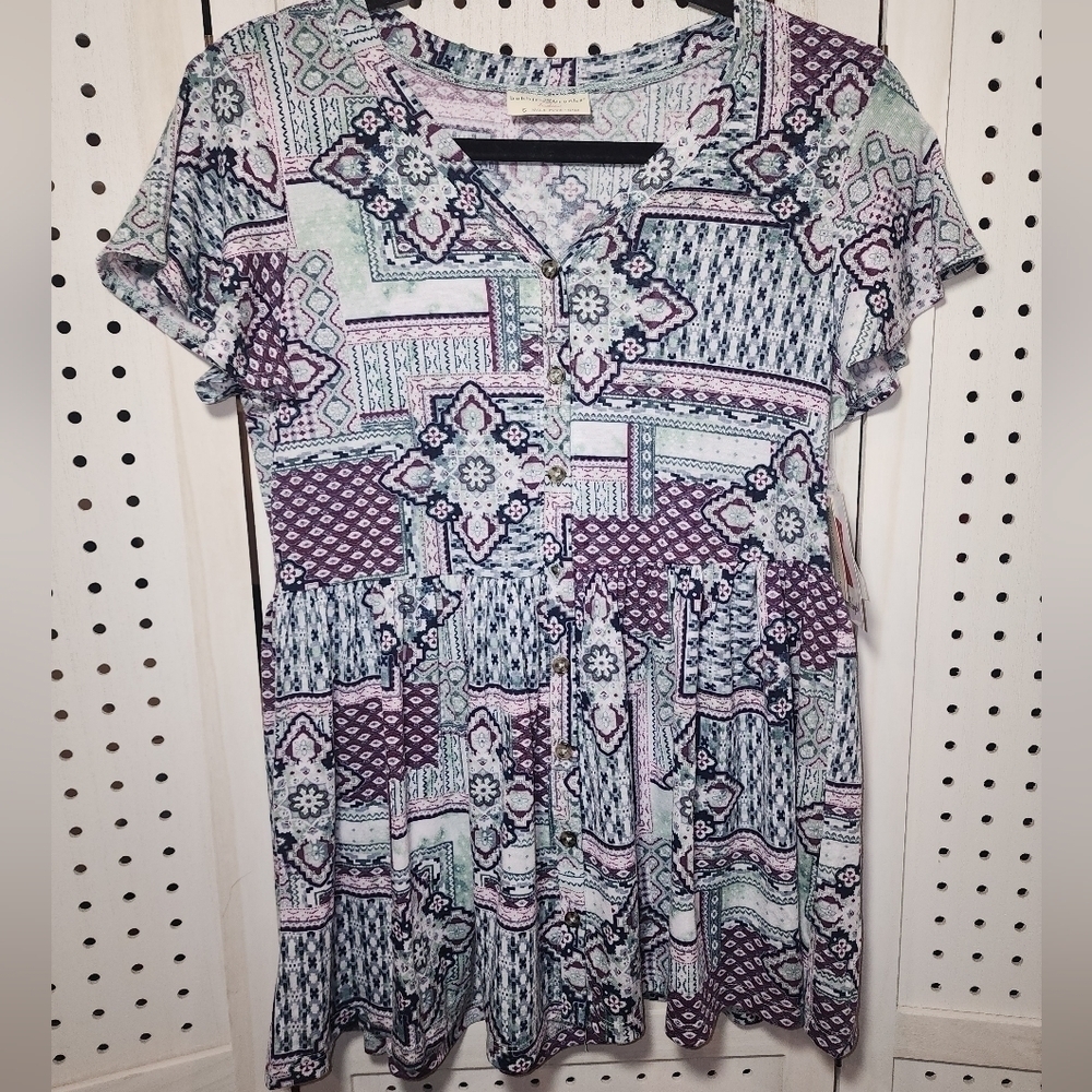 Bobbie Brooks Small Baby Doll Dress Multi Colored Patterned